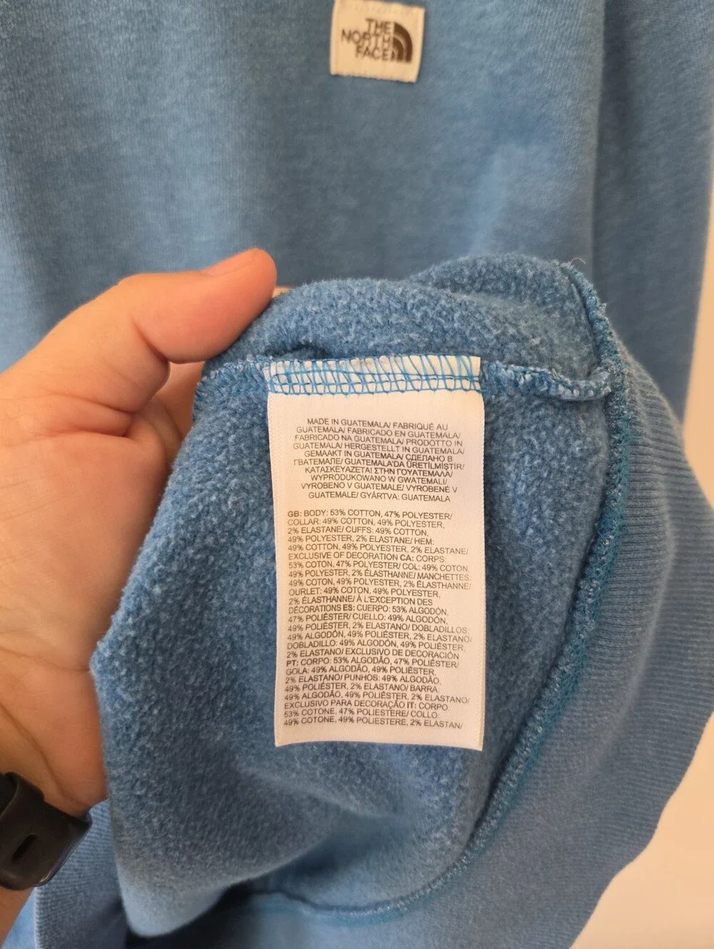 The North Face Mens Teal Crewneck Sweatshirt, Patch XL